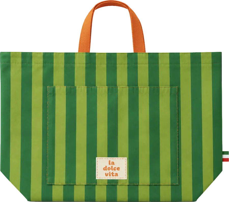 Bolsa de verano rayada verde